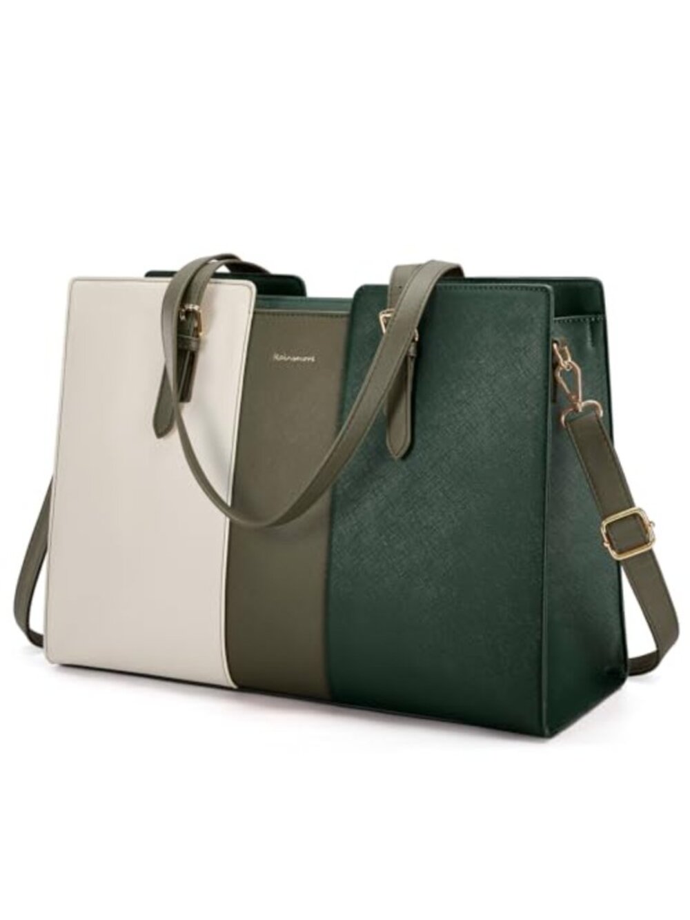 PU Leather Laptop Tote Bag 15.6 Inch Work Messenger Shoulder Bag